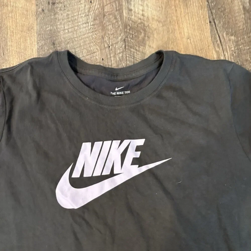 Womens Nike The Nike Tee Dri-FIT Brown Futura Swoosh Logo T-Shirt Size XXL NWT
